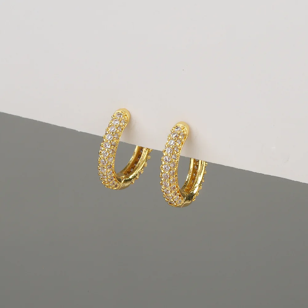 Fancy Hanging 16mm 18mm Zirconia Cartilage Earrings Ear Buckle Cool Girl Rainbow Boho Stud Upper Ear Earrings, Cuff Earrings