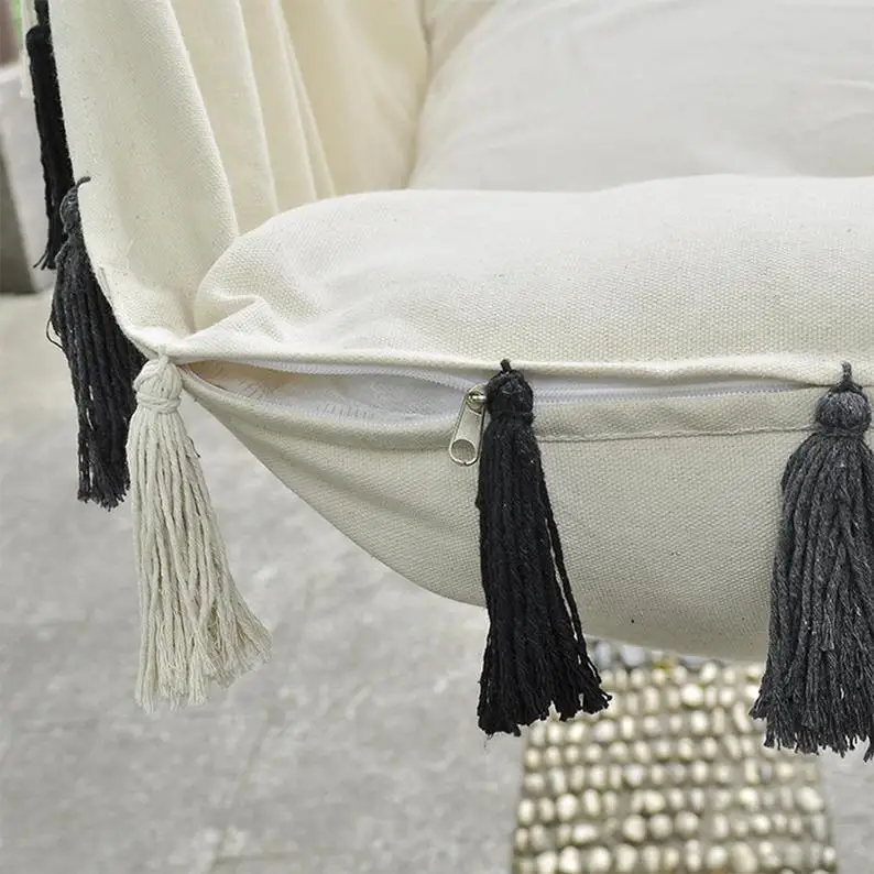 
Portable Modern Outdoor Indoor Adult Ceiling Canopy Hanging Free Standing Hammock Chair Macrame Swing With Stand 