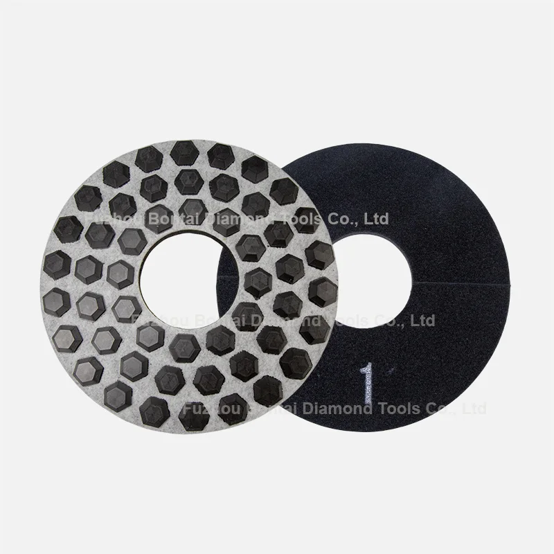 9.5 inch 4 step resin polishing pads for granite marble stone 240mm buffing pads