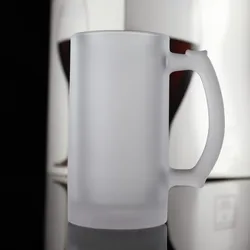 Large frosted beer mug 500ml glass beer mug high quality 0.5l beer glass mug for sale