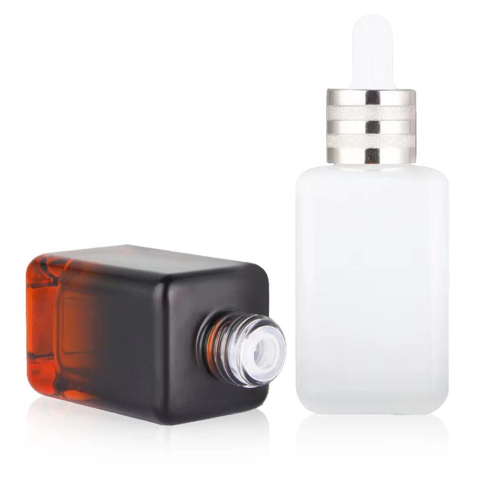 Custom 10 ml 2Oz 15ml 30ml 60ml 100ml Pipette Frosted Pink Blue Amber Colored Cosmetic Essential Oil cute dropper bottles