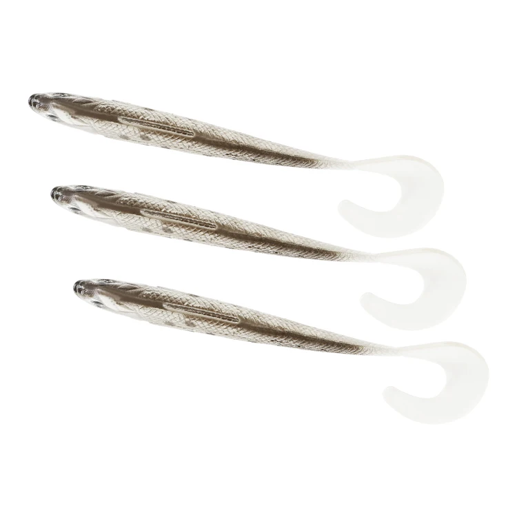 Fish Shape Coiling Tail Soft Lure Softbait Vivid Natural Environmental Silicone 125mm OEM Soft Plastic Attracting Fish 50pcs