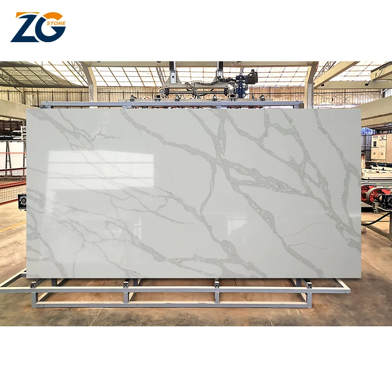 ZGSTONE OEM/ODM Luxury Quartz Stone Vanity Counter Top Marble Tile Artificial Quartz Stone Slabs Polished Surface Table Top