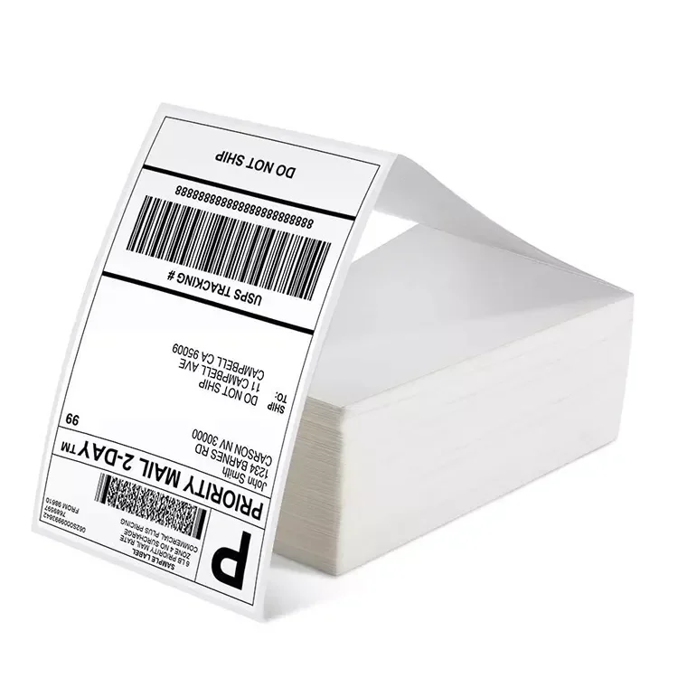 Factory wholesale 4x6 a6 thermal shipping label sensitive sticker roll white direct thermal labels