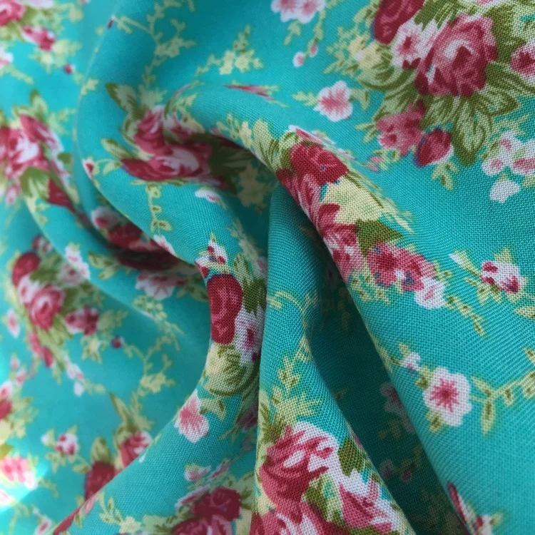 Гавайская Яркая Мягкая тканая цветочная ткань из искусственного шелка с принтом для платья, размер на заказ