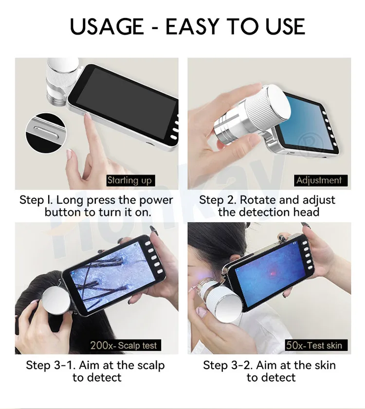 2024 Professional hd hair Analyzer scalp Analyser Portable Beauty Machine hair Scanner