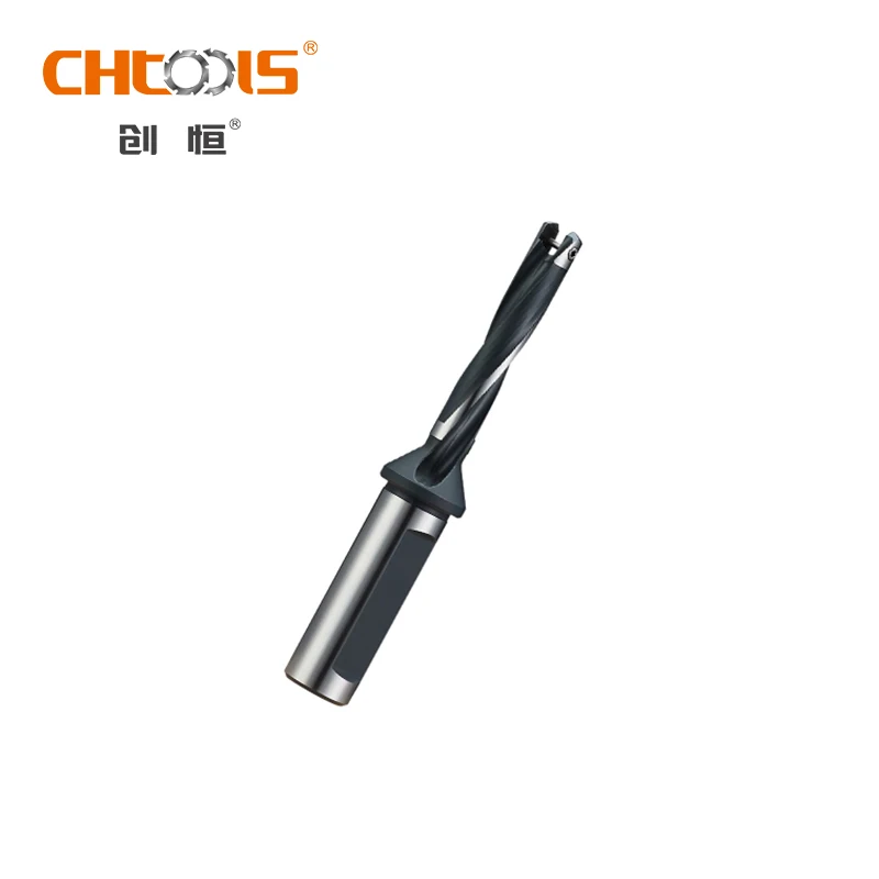 Interchangeable Crown Drill Bit with One Flat Shank Helical Flute Holder