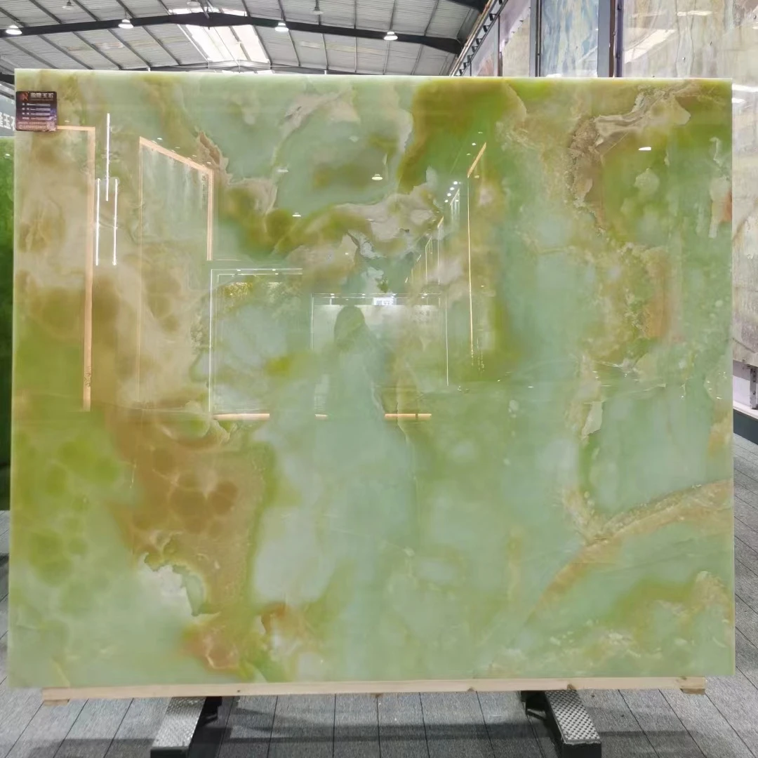 Luxury Home Decor Natural Stone Tiles 100% Authentic Green Onyx Wall Panels Flooring Elegant Hotel Bathroom Wall Tiles