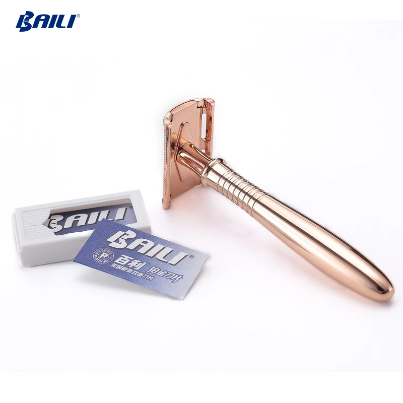 eco friendly rose gold underarm double edge blade shaving cut safety women razor blade shavers refills thickness