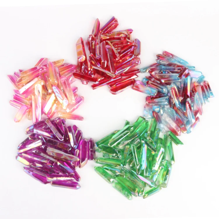 
2-3 inches Wholesale Natural Red Aqua Aura Spirit Quartz Healing Crystal Stone Points For Home Decoration 