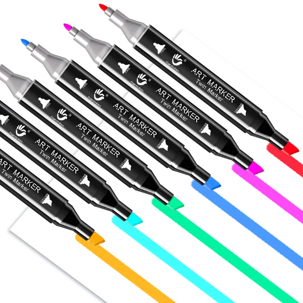168 Colors Markers Dual Brush Pens Marker Double Tipped Round + Chisel Tips Sketch Art Drawing Markers For Artist Kids Adults