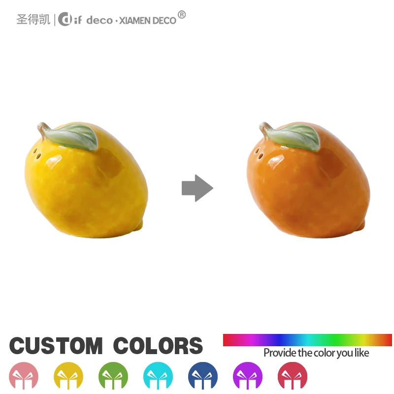 Wholesale Ceramic Fruit Lemon Design Stoneware Salts And Peppers Shakers Set