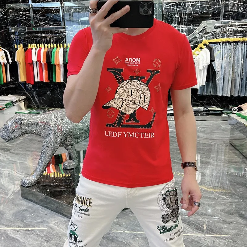 Wholesale Summer Fashion Mercerized cotton high quality t shirts streetwear luxury t shirt designer shirts for men