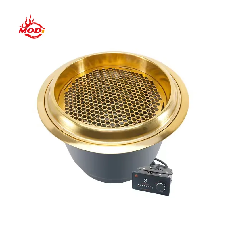 Modi Barbecue Restaurant Copper Shop Table Top Electric Bbq Grill Korean Style Mesh Stove Indoor For Hotel