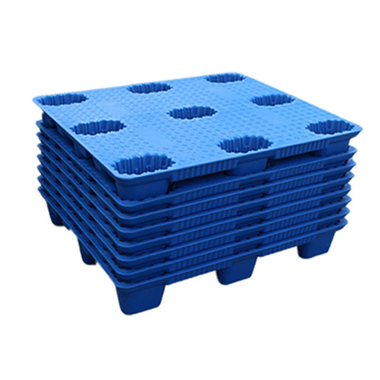 1000x1000x150mm Heavy Duty Stackable Nestable 9 Feet Hdpe 4 Ways Forklift Access Plastic Pallet For Warehouse