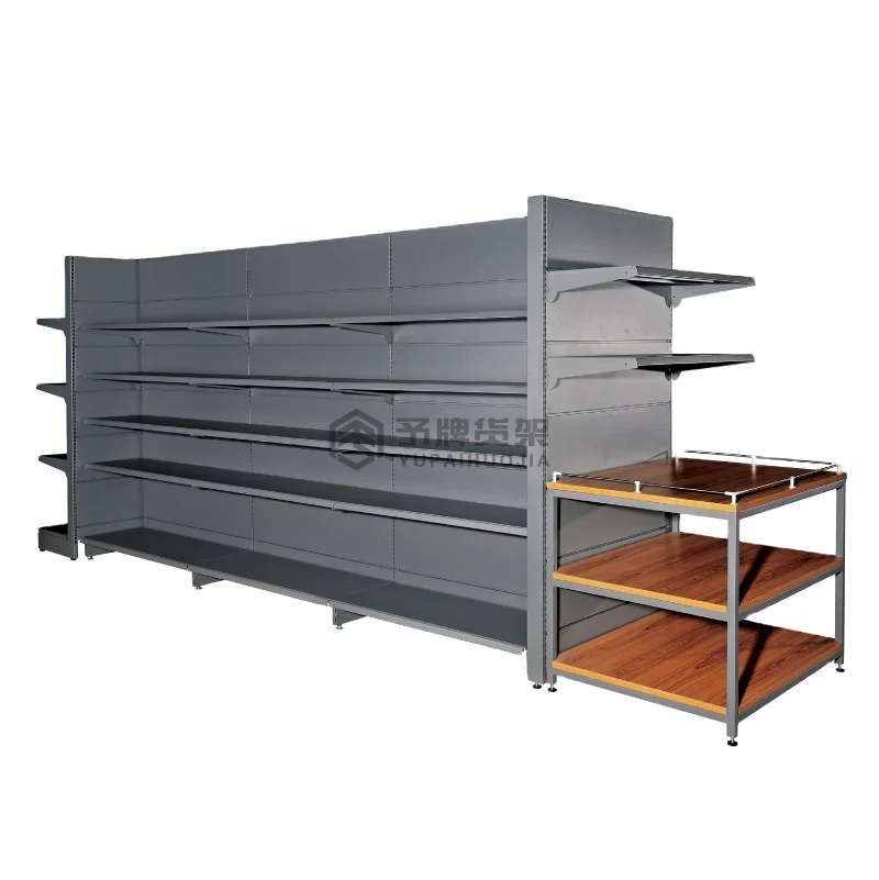 Retail Display Stand Racks Gondola Shelving Supermarket Rack With Display Deck Shelf For Supermarkets