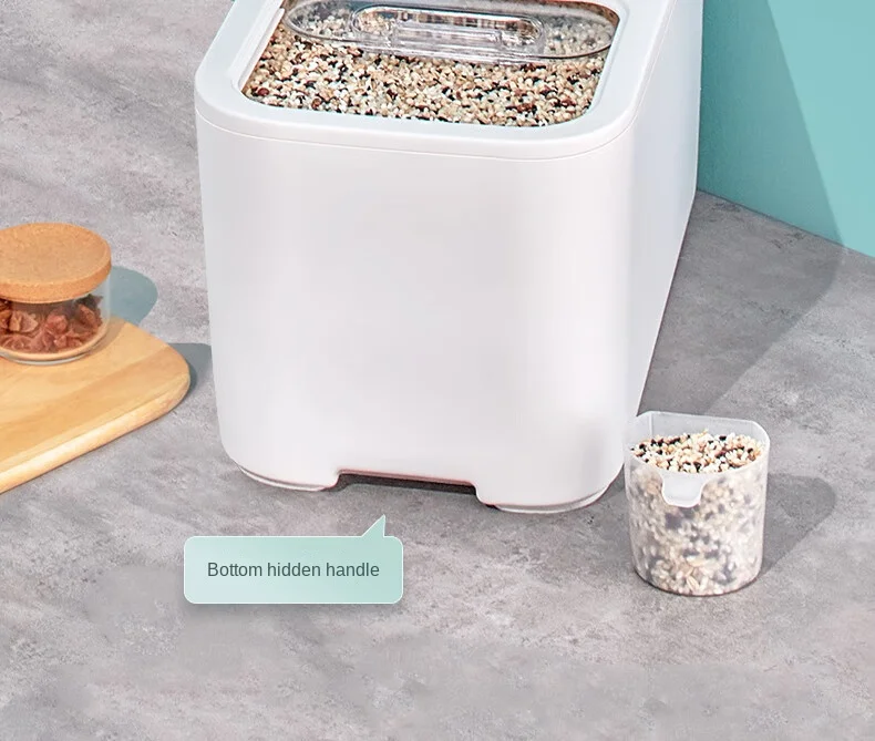Push-cover rice bucket household insect-proof moisture-proof sealed bucket Grain rice storage box Large capacity