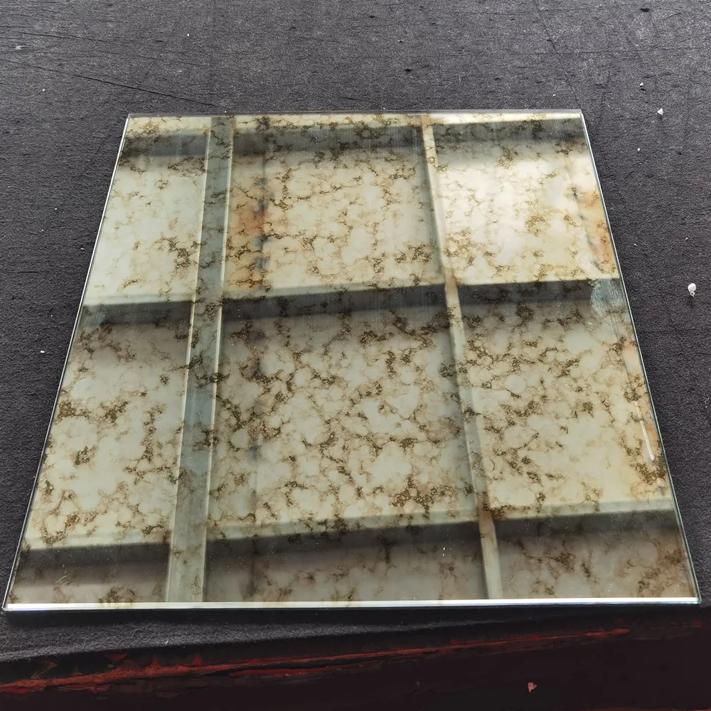 oversized distressed pretty gold yellow D4 4.8mm 5mm antique mirror for wall decoration