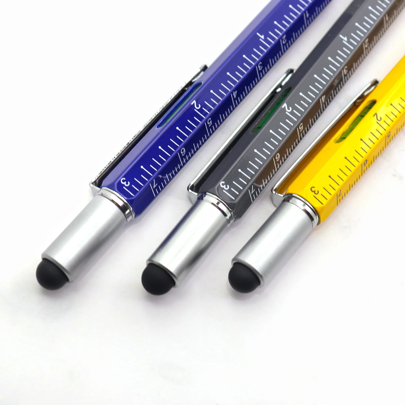Modern Design Overvalue Handy Tech Tool Ballpoint Pen Screwdriver Ruler Spirit Level 6 in 1 multi-function pen