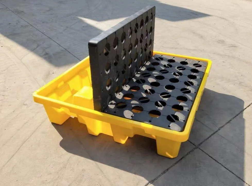 Высокое качество 1380x1380 поддоны для локализации разливов 4 барабана 1100 литров пластиковый поддон защиты от масла Hdpe липаллеты