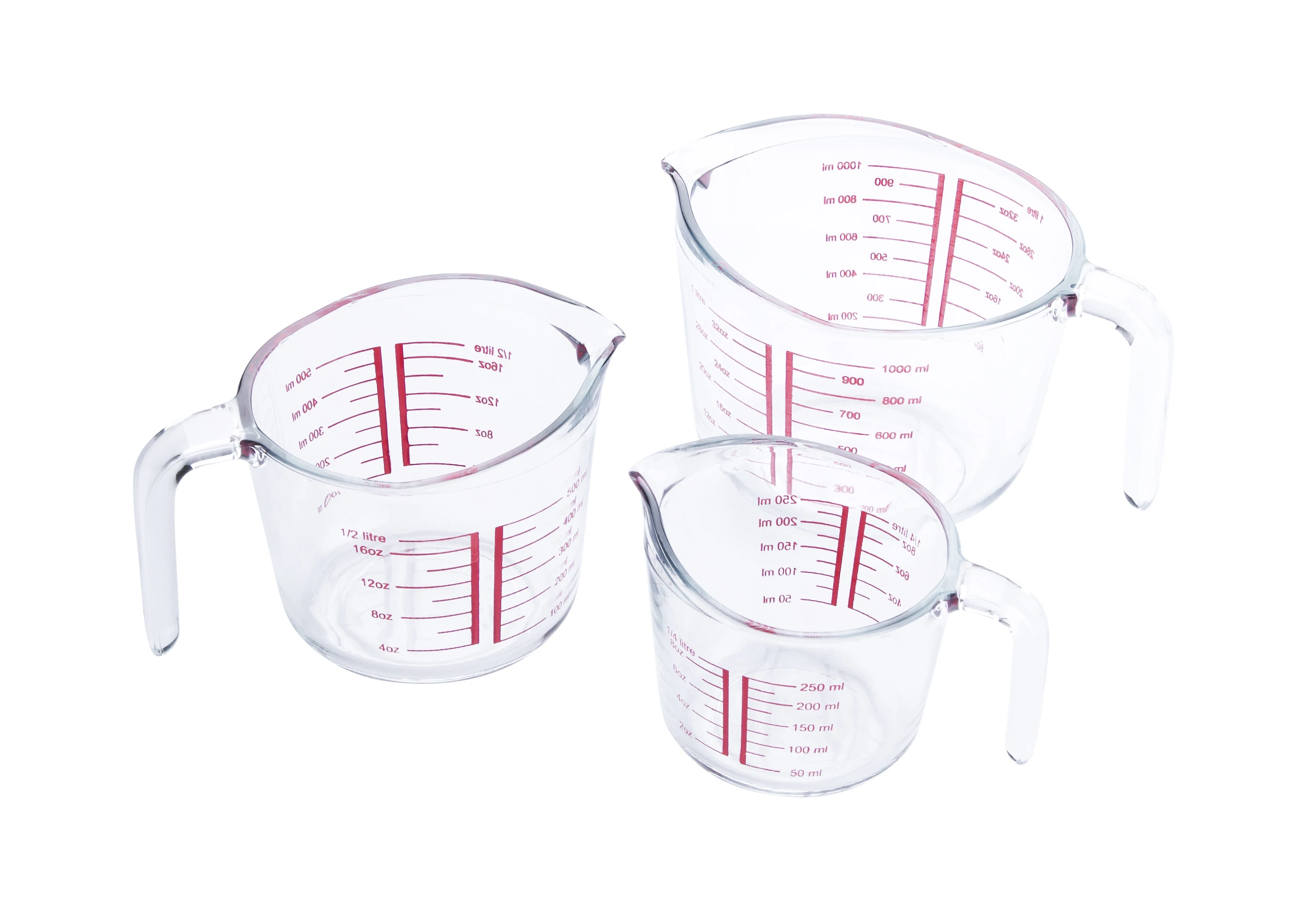 High Quality Clear Tempered Glass Measuring Cup