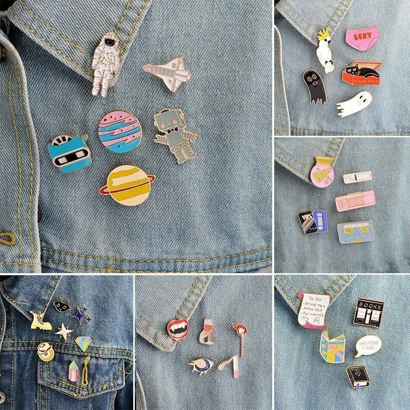 Customized metal badges, enamel pins, brooch cartoon badge, jeans, lapel, cute gift