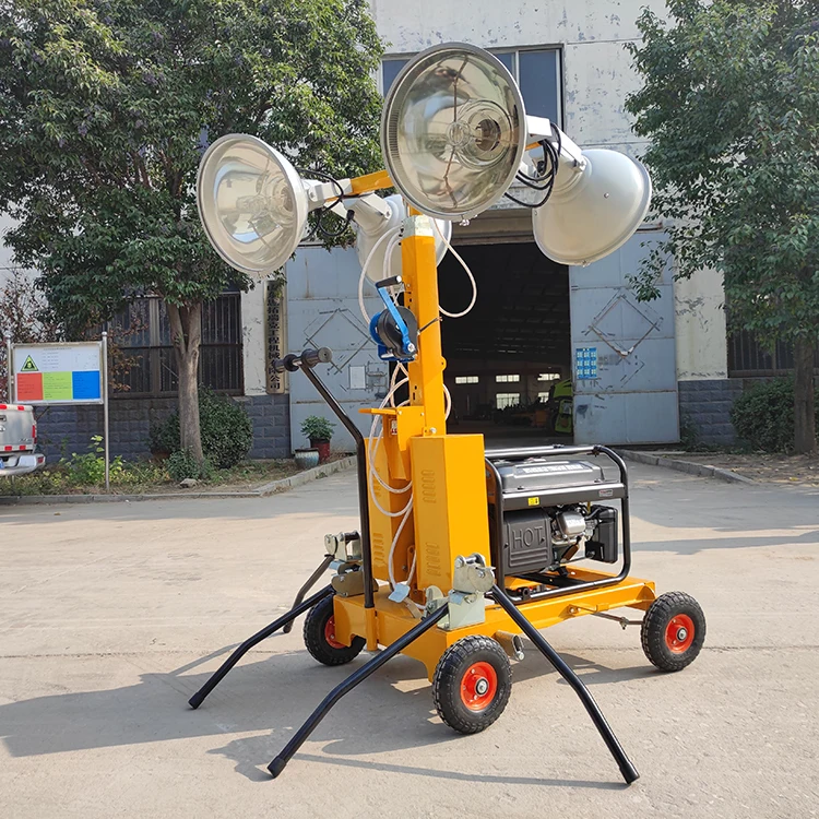 XCMG Official 5m Hand Push Lifting Telescopic Mobile Halogen Lamp Light Tower for Construction Site and Mining