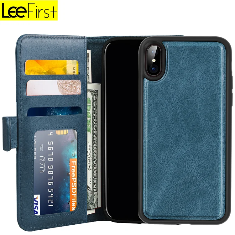 Новые поступления для пояса из натуральной кожи кошелек iPhone X чехол с отделения для карточек