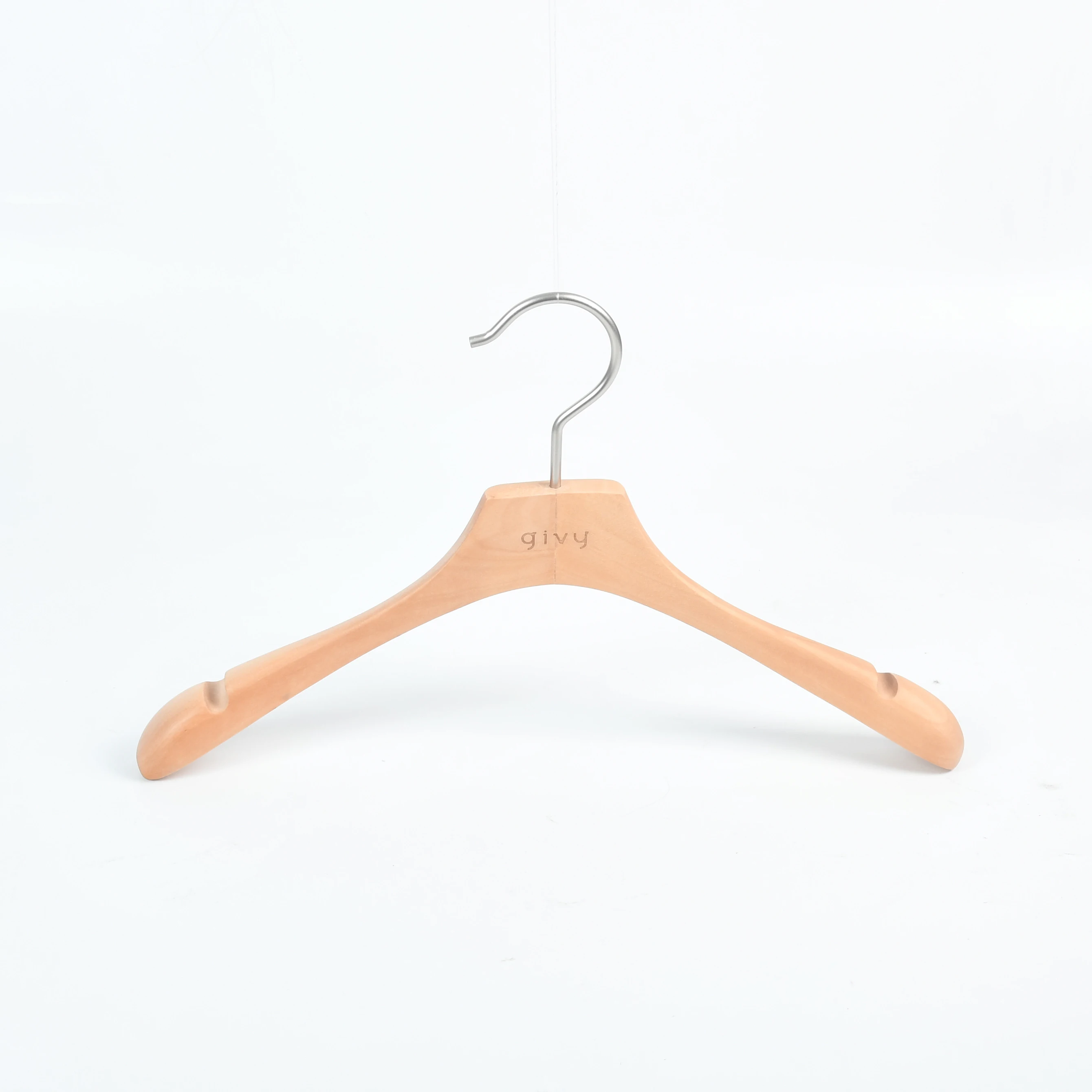 Manufacturer clothes wood hangers with Logo women suit coat shirt wood clothes hangers for display hanger