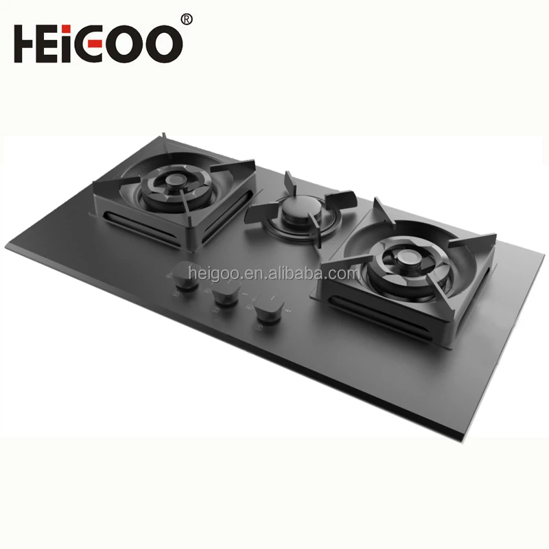 Коммерческая и Бытовая кухонная техника, домашняя отдельно стоящая закаленная стеклянная плита с синим пламенем, газовая плита с 3 горелками