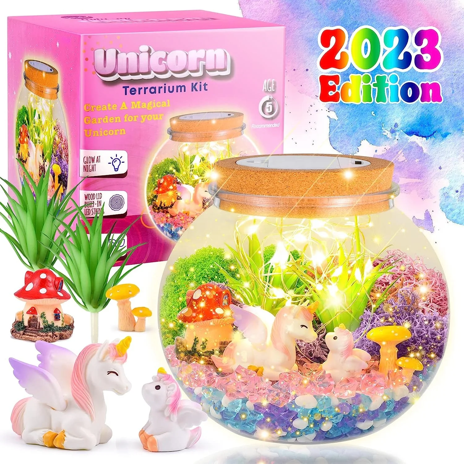 Unicorn Gifts for Girls - Light up Unicorn Terrarium Kit for Kids - DIY Unicorn Arts & Crafts Toy