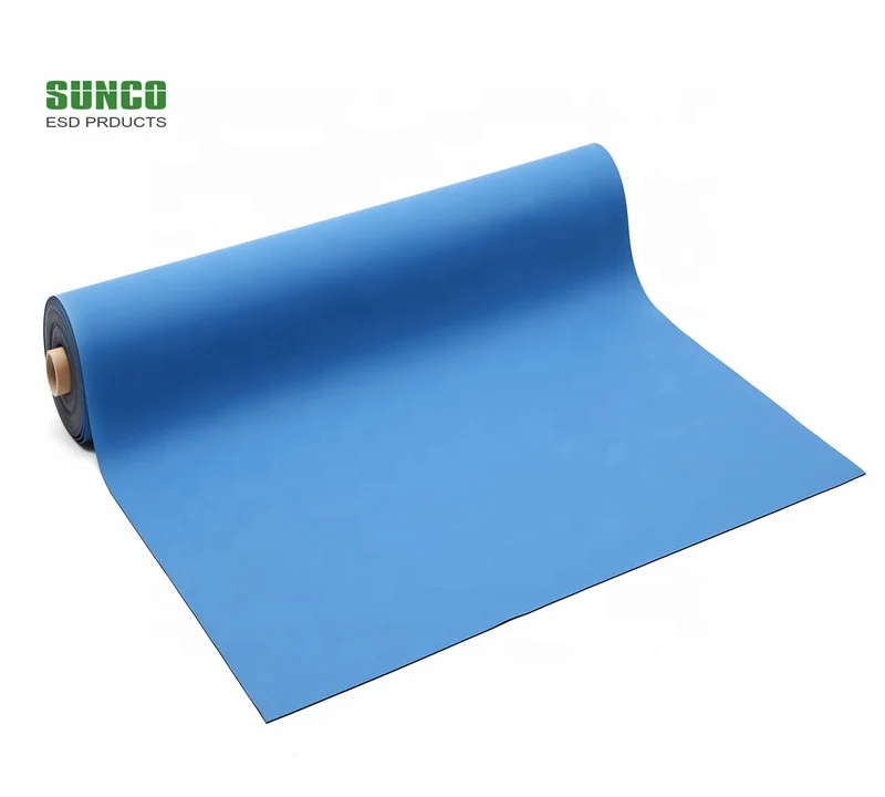 ROHS 2.0 Certificate Gray & Blue & Green color ESD Workbench Mat