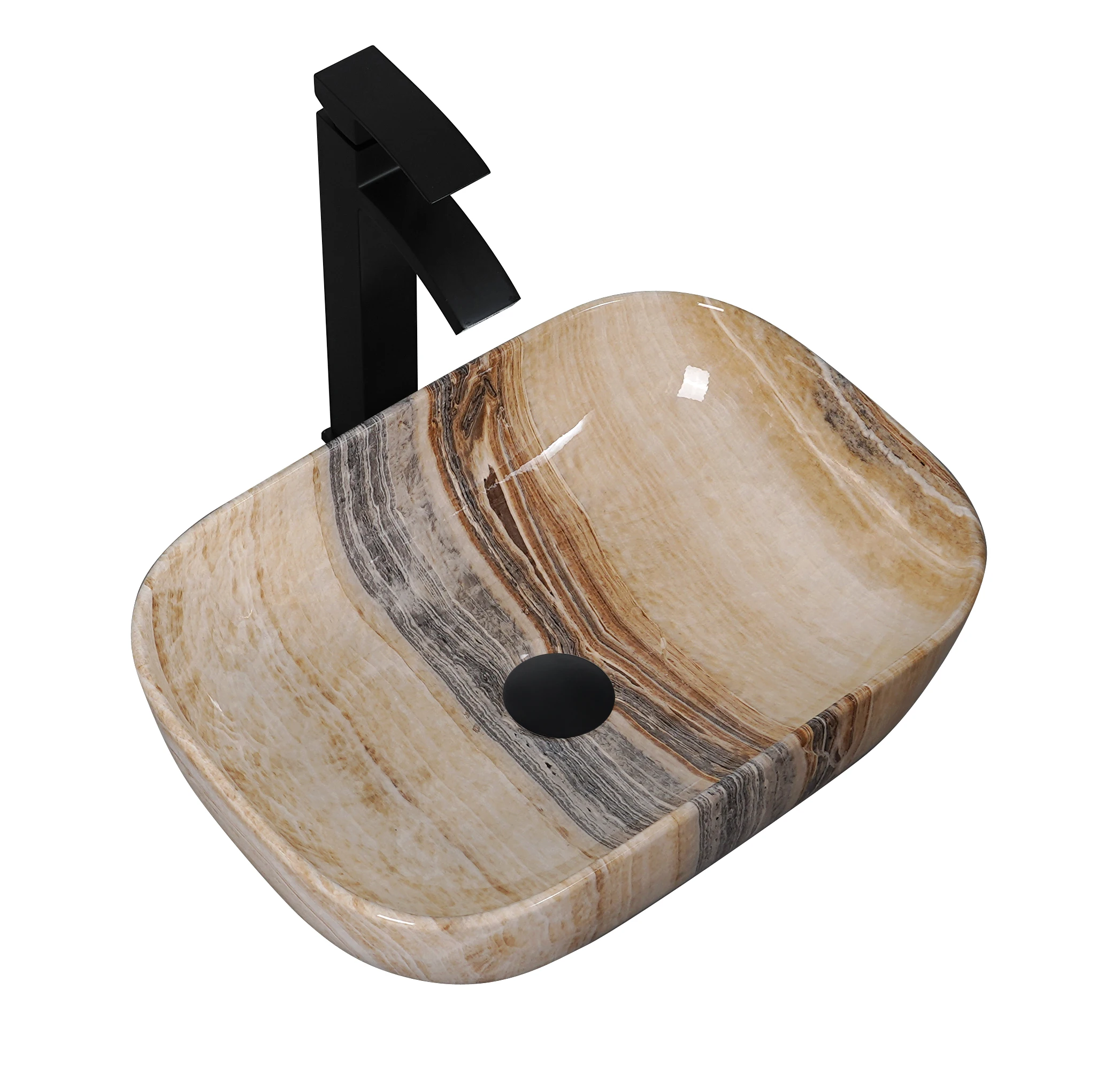 LM-6001L2 Rectangle Shape Basin Sink with Cabinet Set Porcelain Sink Cabinet Sink Bathroom Ceramic Wash Basin