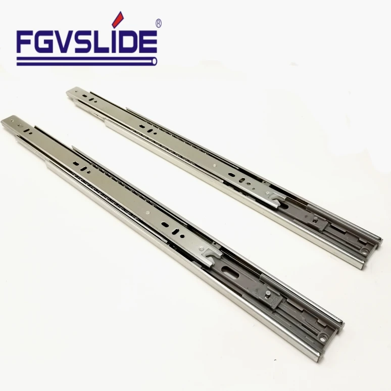 FGVSLIDE kitchen single spring telescopic channel ball bearing soft closing drawer slide for drawers