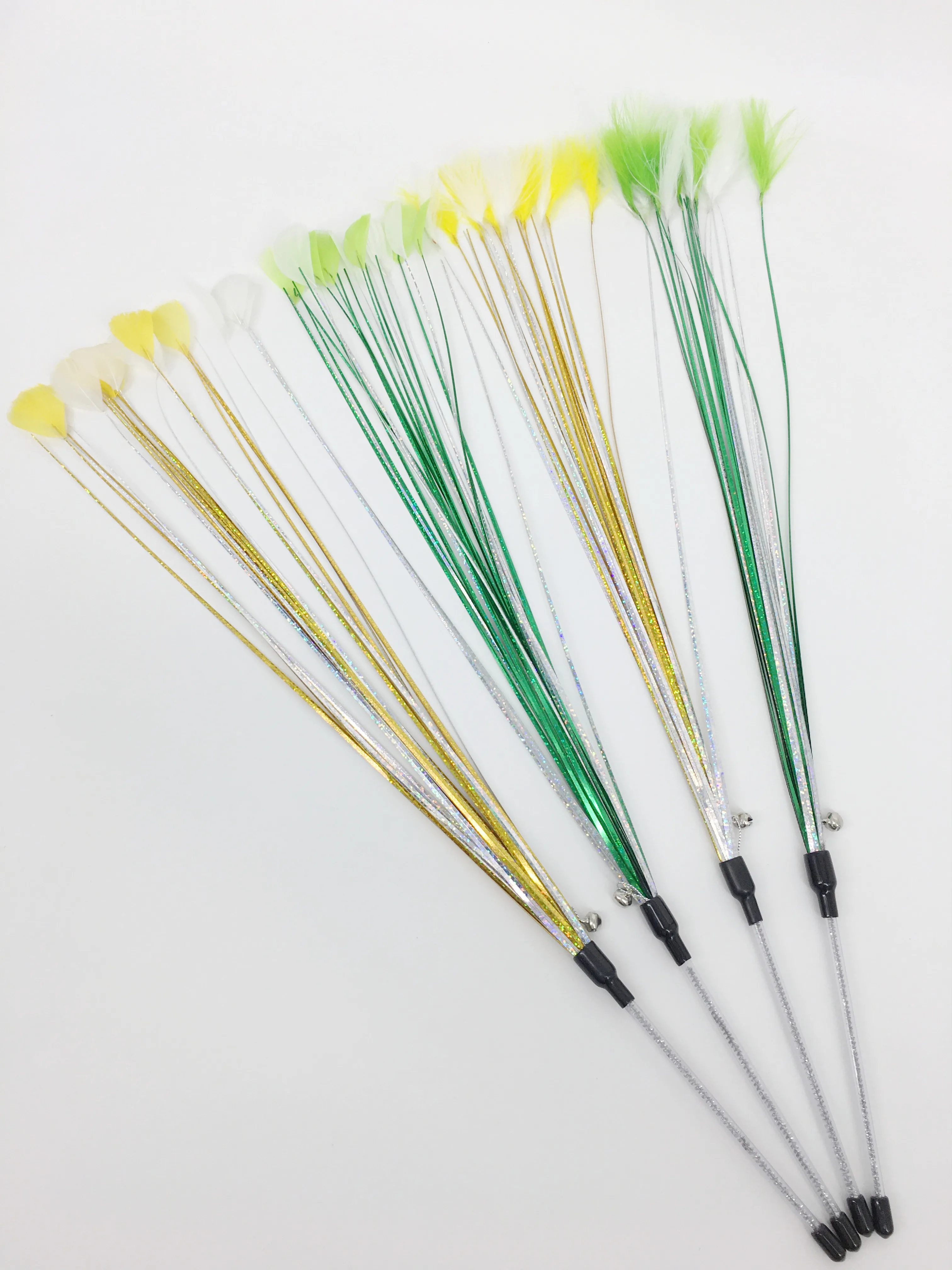 Hot Models of Pet Toys Teasing Cat Stick Wholesale 24pcs Cat Toy Set Feather Ball Bell Mous Box with Cat Feathers 10 Pcs Stocked