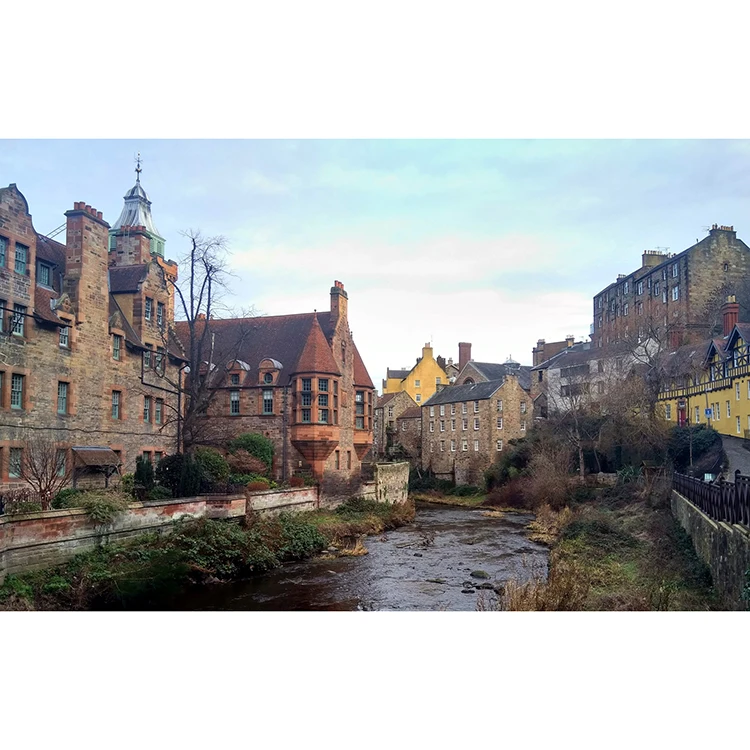 River Town, Edinburgh, Scotland  oil painting DIY Custom paint by number decor gift