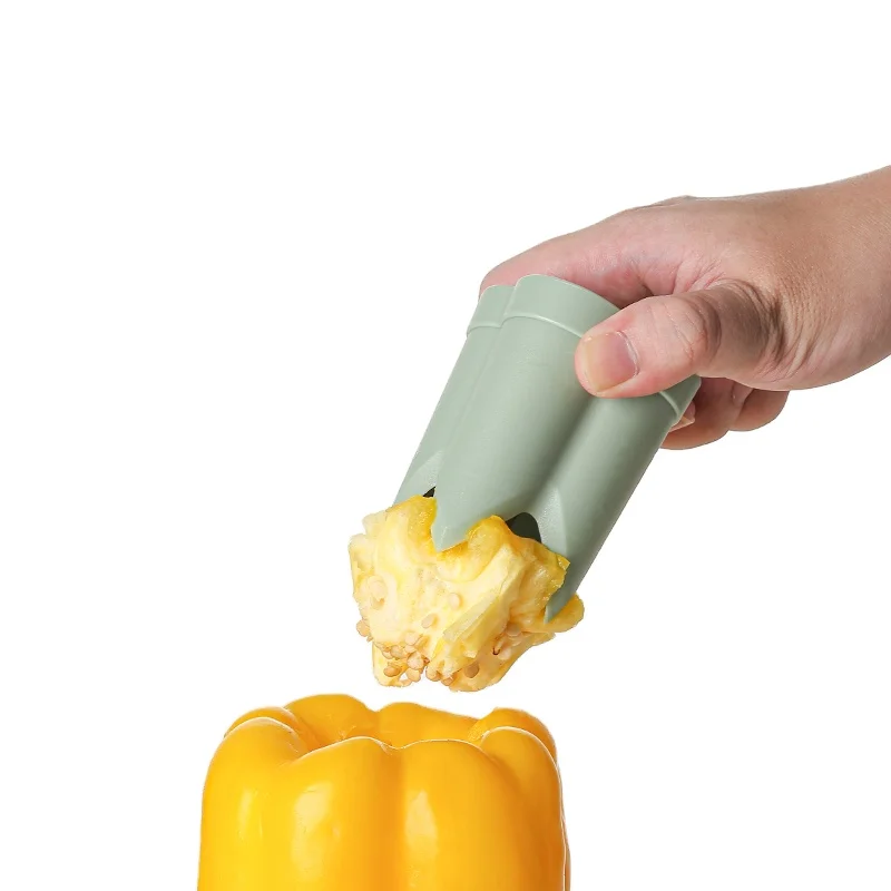 ANJUKE Kitchen Gadgets Plastic Fresh Chilis Cutter Peppers Corer Seed Remover Corer