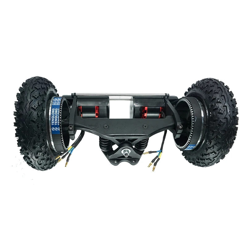 Pneumatic All Terrain Tire Kit with 11' trucks + 6384 Motor 4000W Belt Motor 2pcs +  8' Offroad Wheels for DIY Skate Board