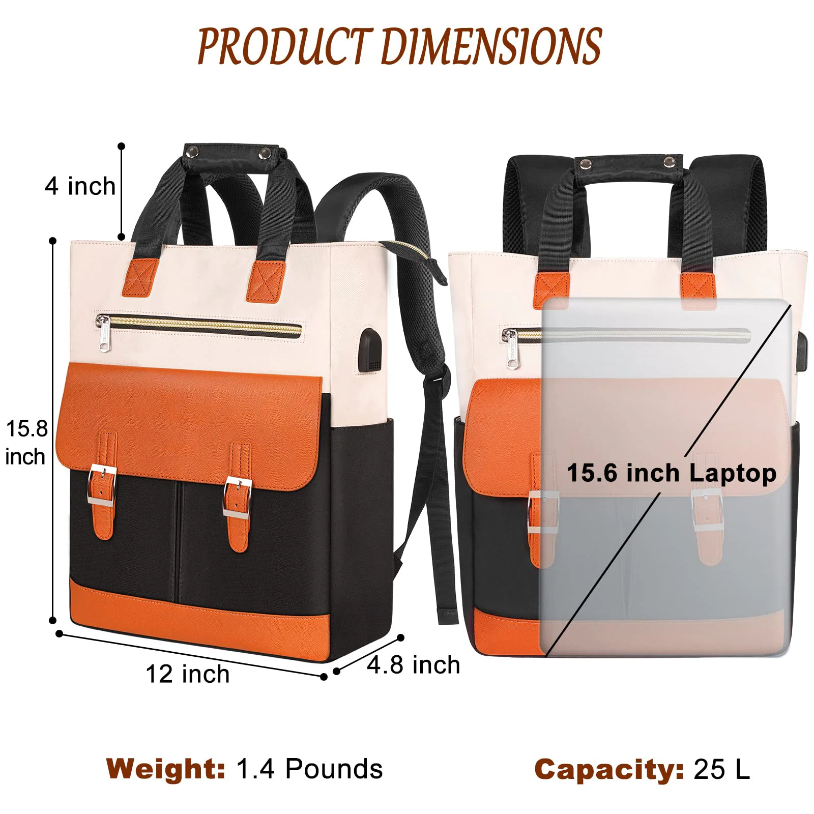 New Arrival women backpack luxury Multifunctional pu leather backpack laptop bags for women