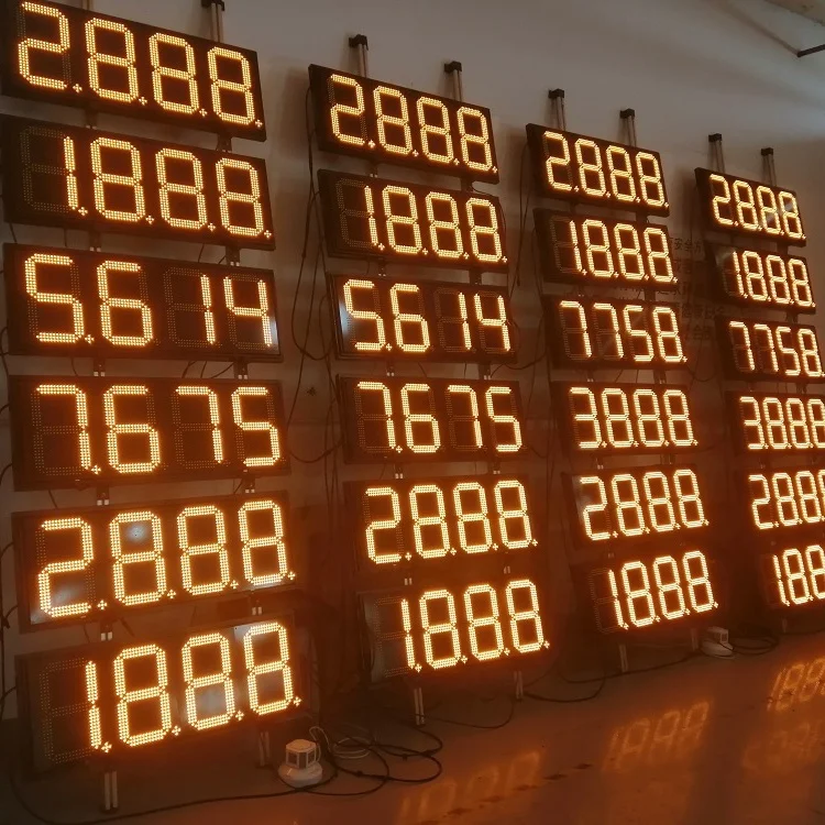 Saudi Arabia 12nch Amber 4 digits 8.888 LED gas petrol fuel price display