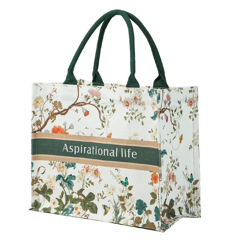 2024 New design product fashion travelling backpack canvas foldable beach tote bag shopping shoulder bag