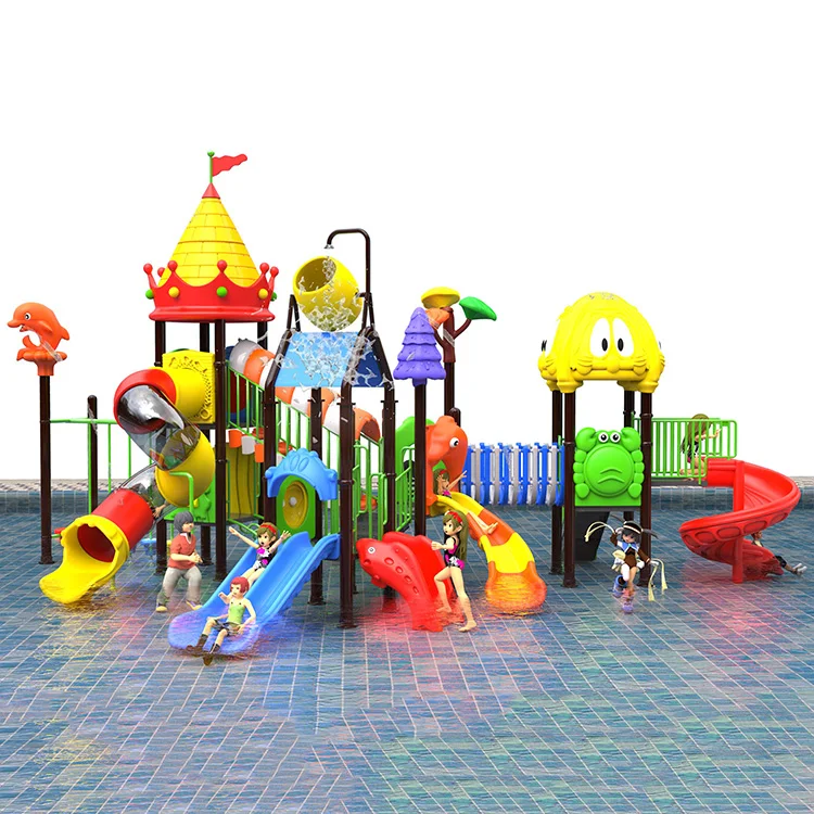Outdoor Big Pool Swimming Playground Water Plastic Aquatic Equipment Set Buckets Dumping Water Park Slide Pool