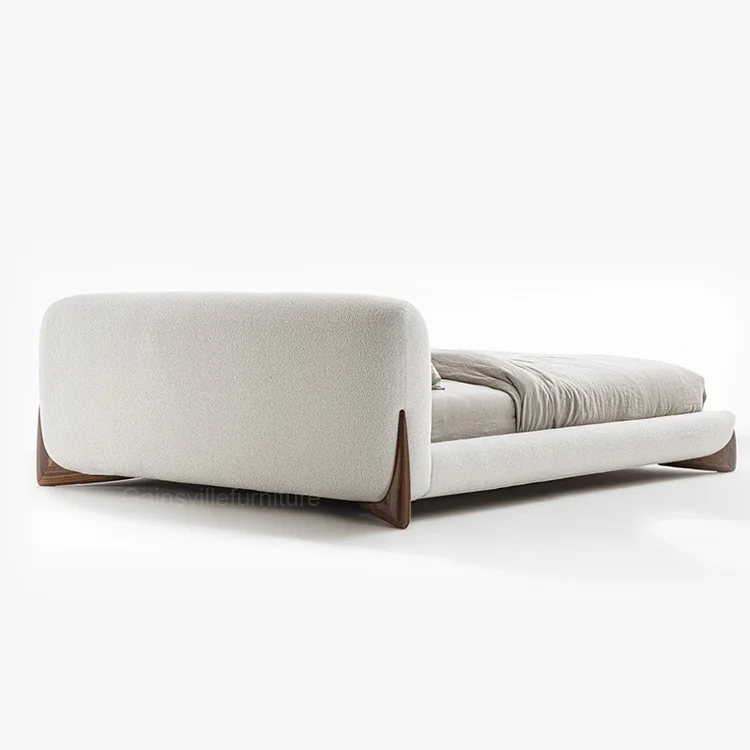 Роскошная двухместная обивка комплект мебели для спальни новейший деревянный современный дизайн кожаная настенная кровать большого размера