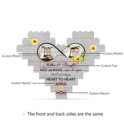 Dropshipping Plastic Toy Custom Photo Heart Shaped Building Blocks Puzzle DIY Brick Square Shape Kids Game Puzzles
