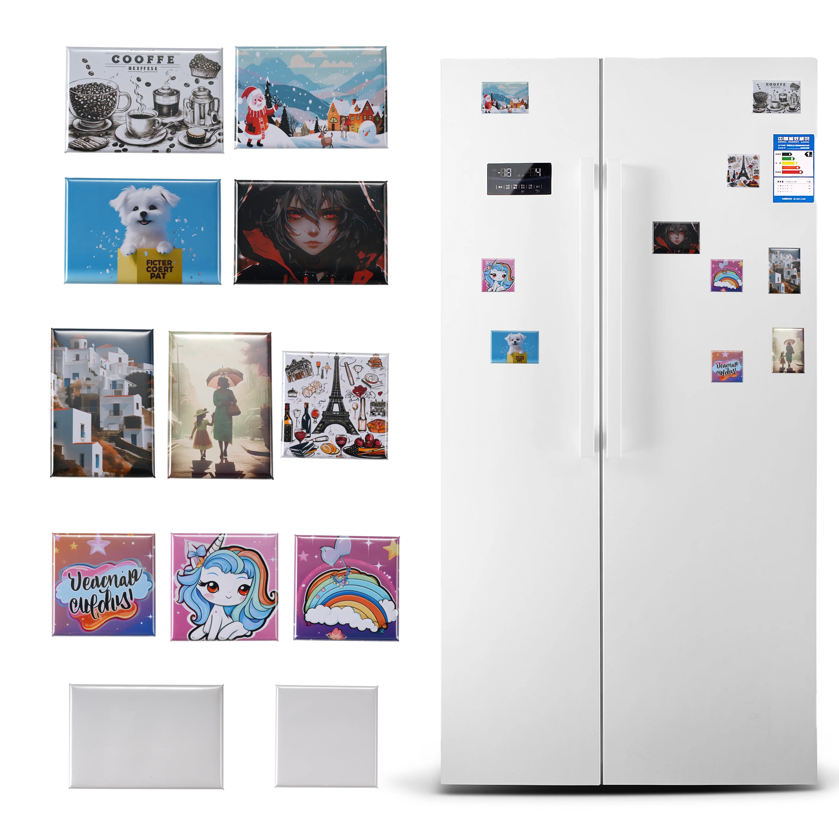 Tinplate fridge magnets 50x50mm badge square fridge magnet making   metal crafts rectangle custom design fridge magnets