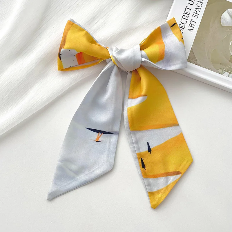 Polk Dot Printing Orange Green Purple Yellow Blue Candy Color Narrow Small Silk Stain Twill Long Hair Ribbon Wrist Head Scarves