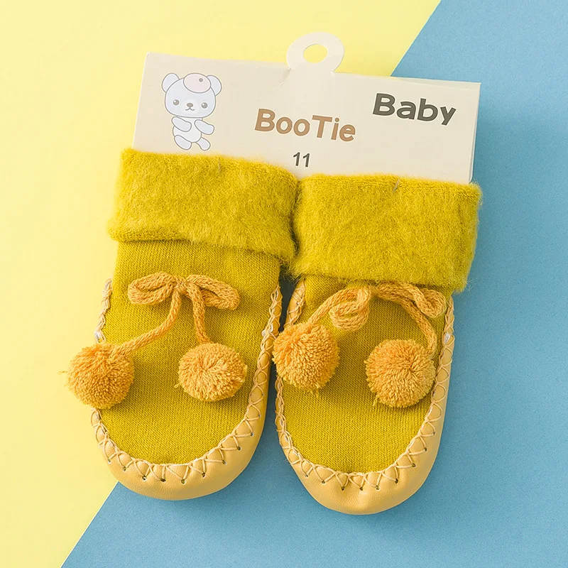 Wholesale New Fashion Autumn Winter Knitted Wool Handmade Socks 100% Cotton Booties Warm Socks for Newborn Casual Baby Socks