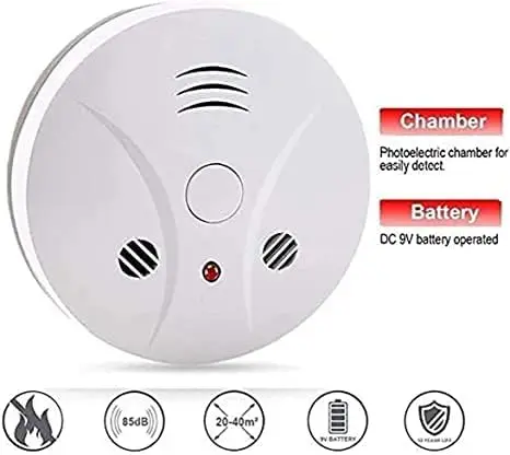 Smoke Detector Battery Operated with Photoelectric Sensor and Silence Button