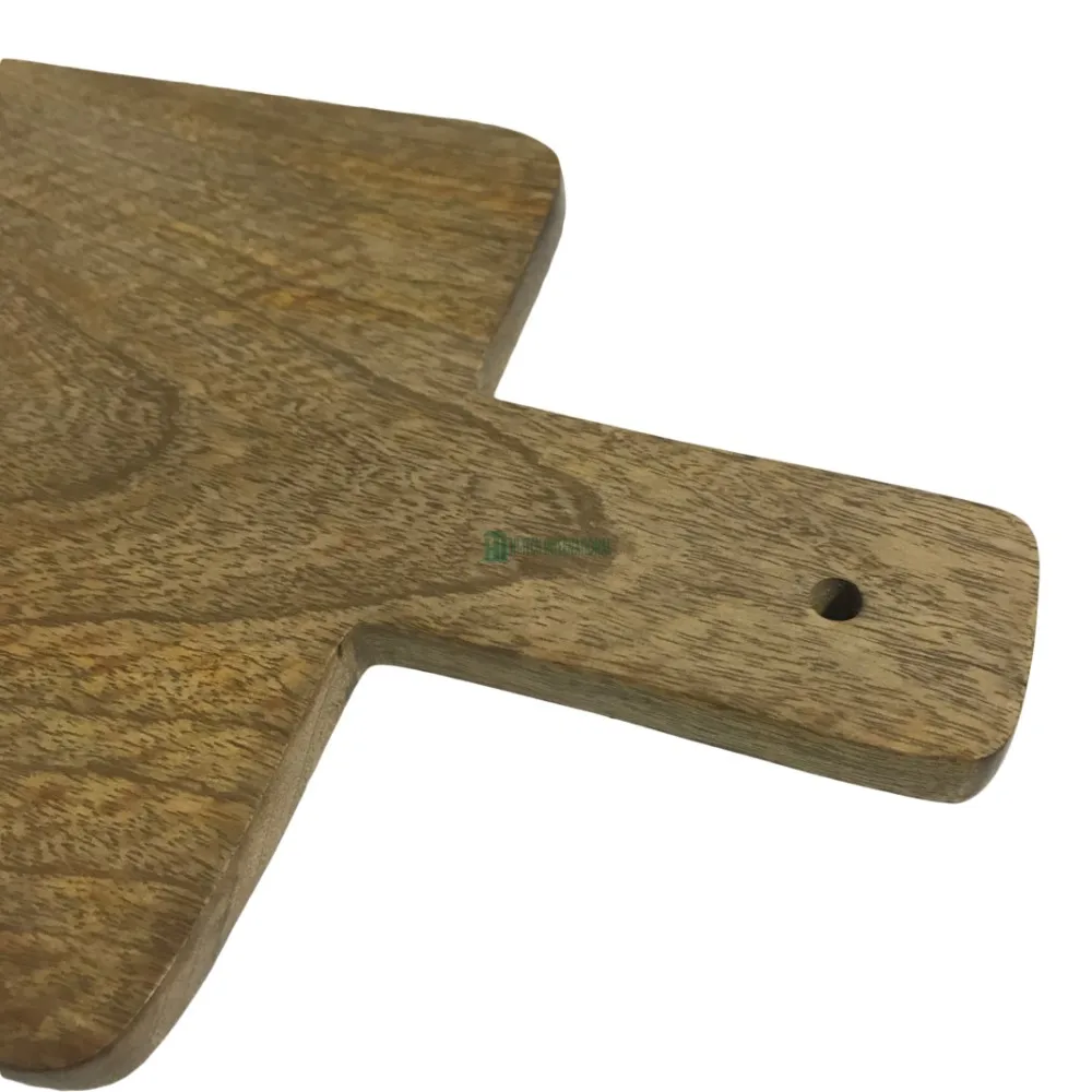 Small Wooden Pizza Board - Mini Mango Wood Chopping Block - Multi Purpose Wooden Board with Handle- Bulk Hand Pizza Board