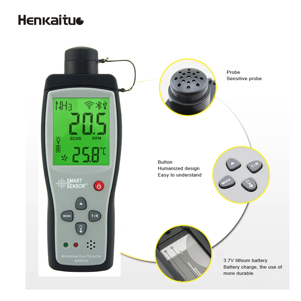Industrial Portable Farm Digital NH3 Gas Leak Detector Handheld Ammonia Meter Price